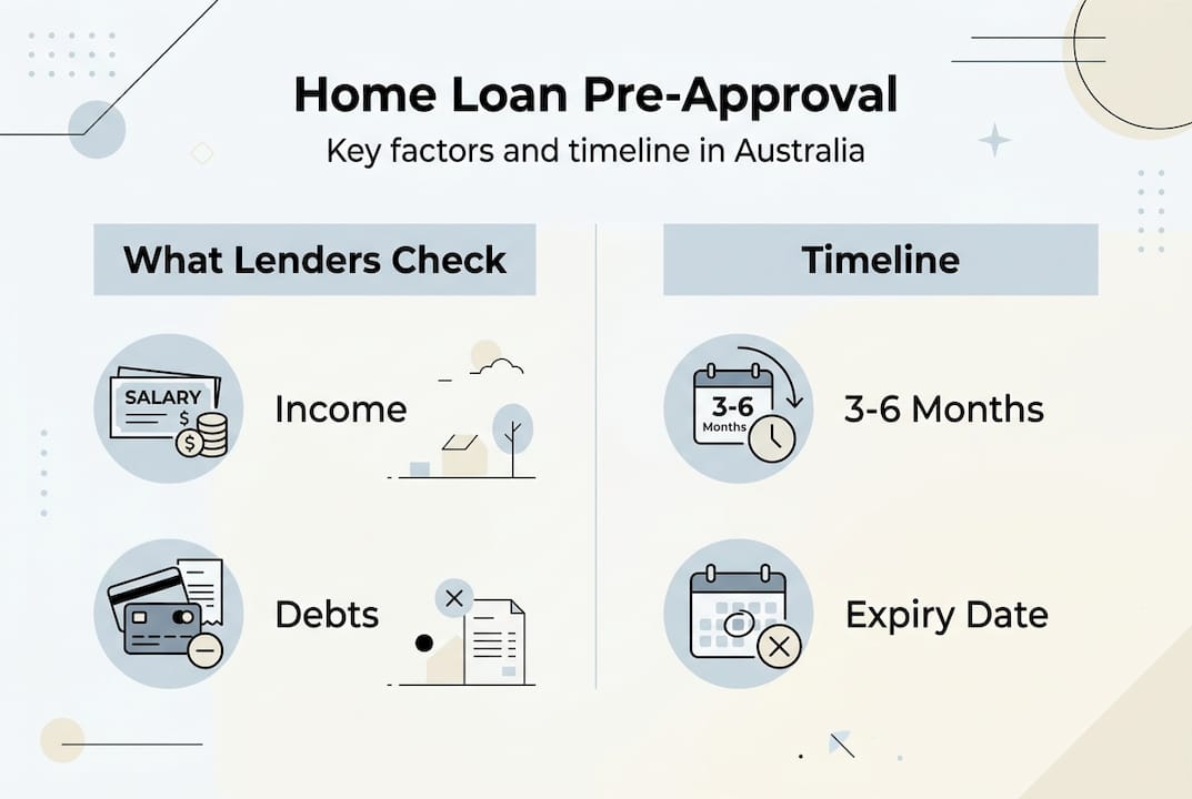 Infographic showing pre-approval key factors and timeline