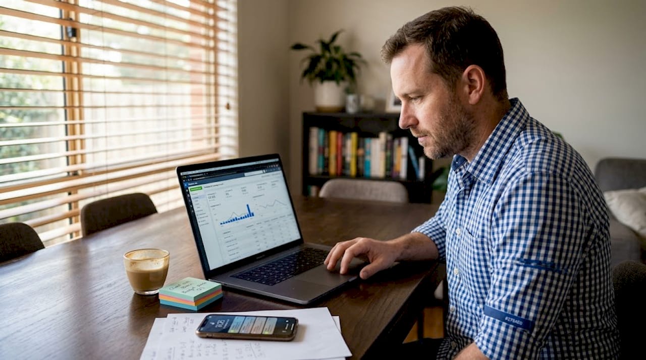 Business owner reviewing Facebook ad dashboard