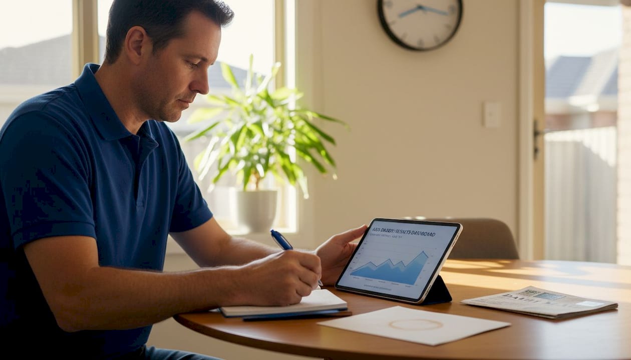 Small business owner reviewing ad performance