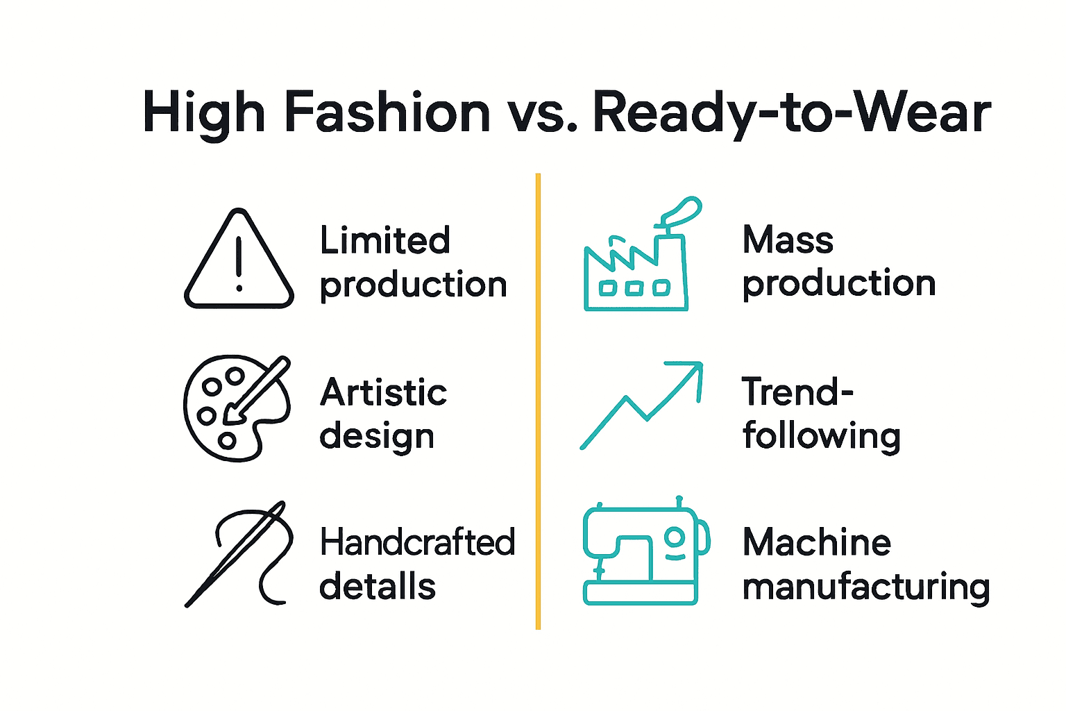 Infographic comparing high fashion and ready-to-wear