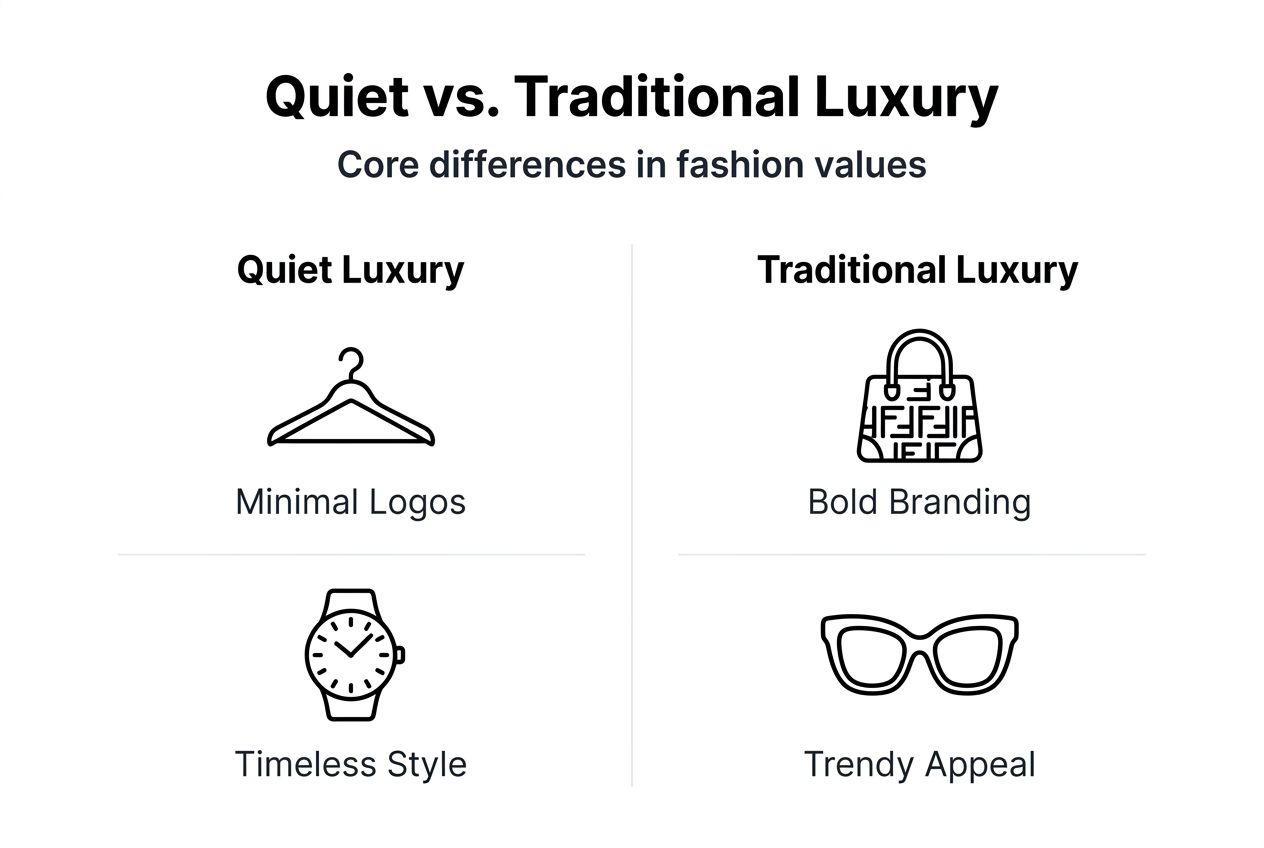 Infographic comparing quiet and traditional luxury