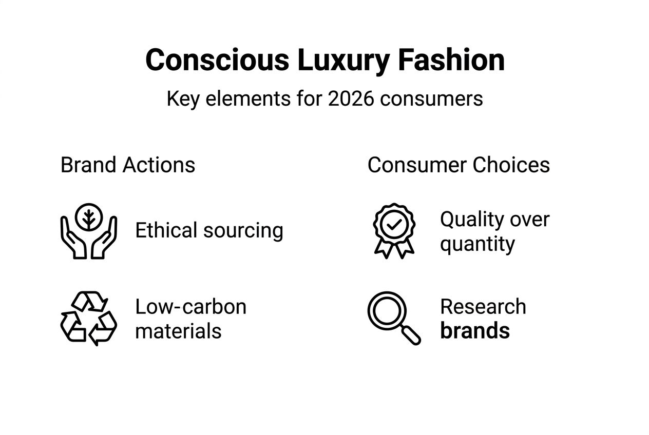 Infographic on conscious luxury fashion key points