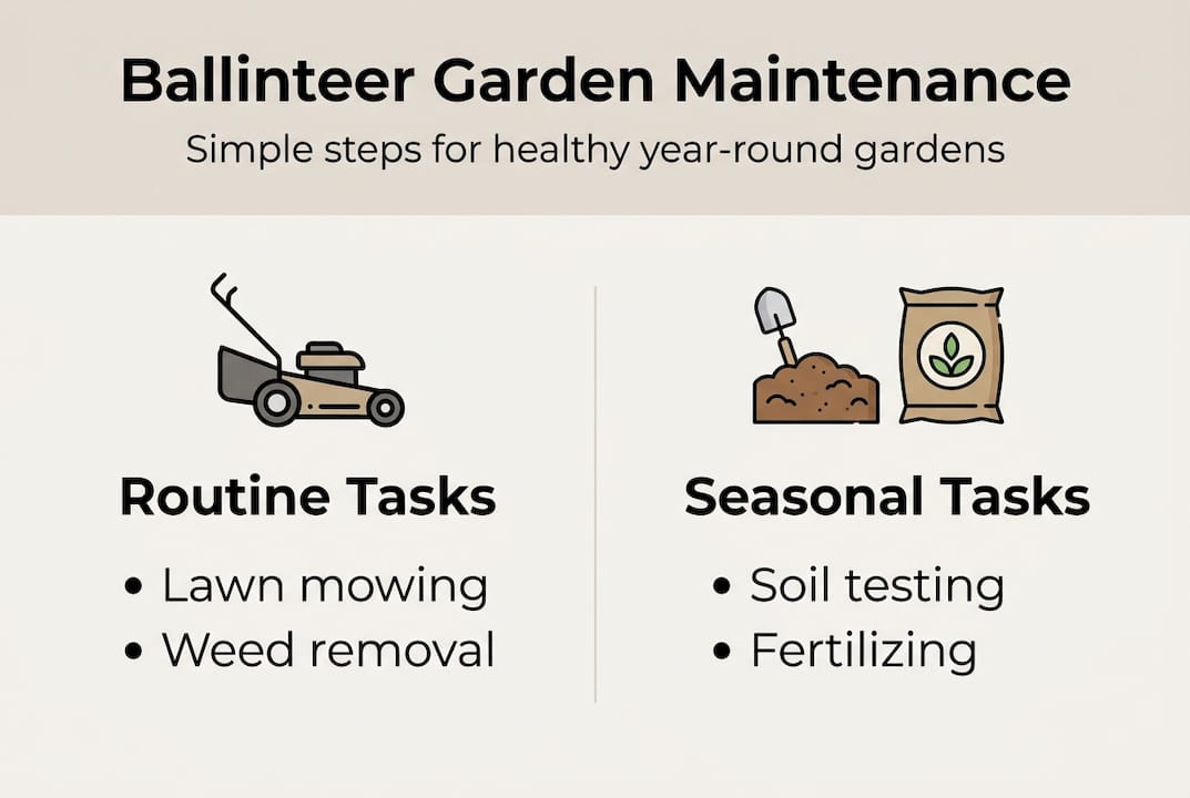Infographic with Ballinteer garden routines and tasks
