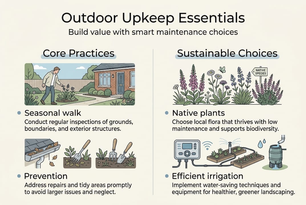 Infographic of outdoor maintenance best practices