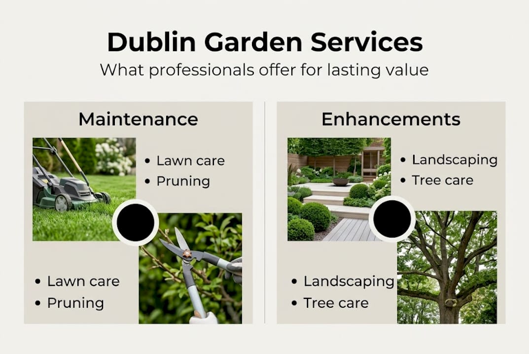 Infographic on Dublin gardening service types