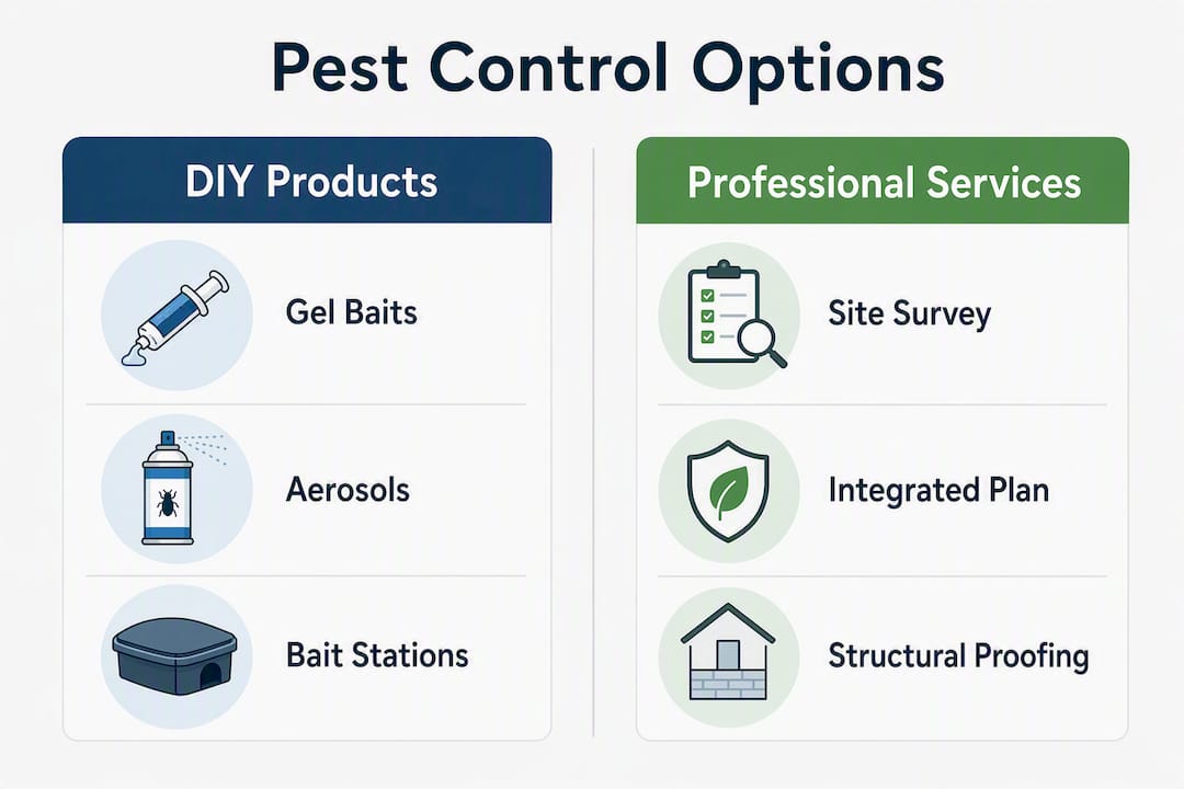 Comparison infographic of DIY vs. professional pest control