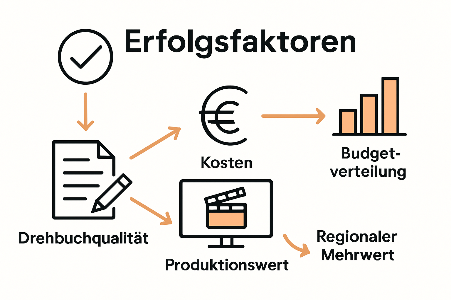 Infographic on Werbefilm success factors and costs