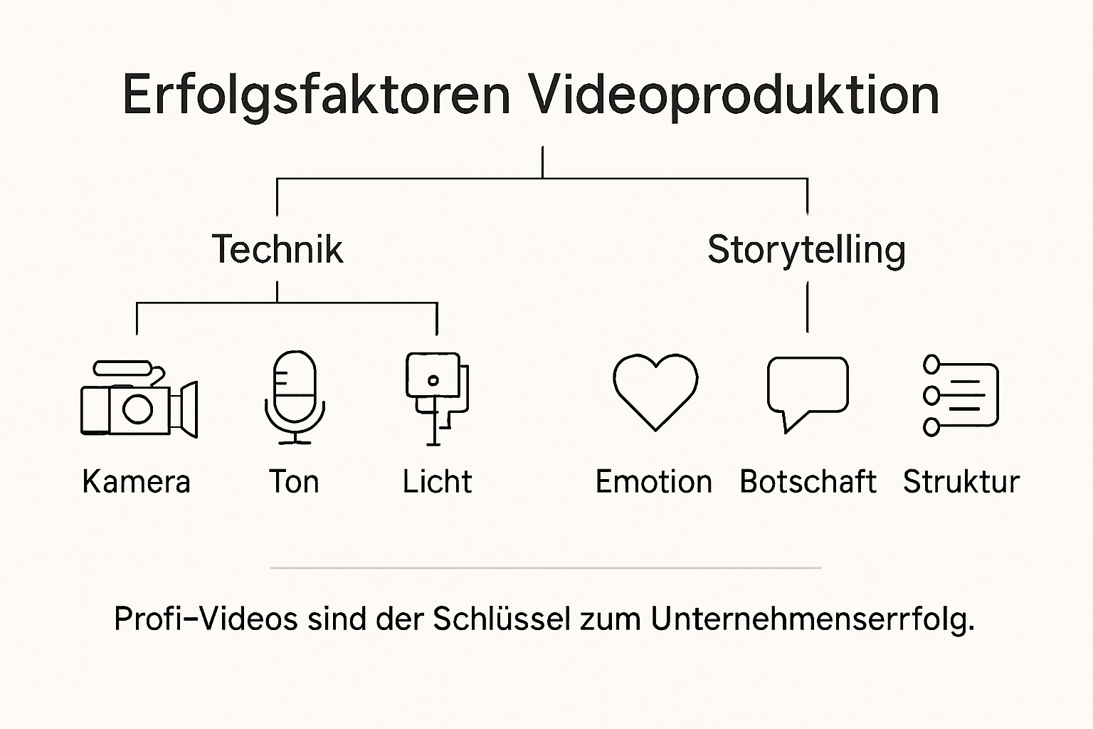 Diese Infografik veranschaulicht, worauf es bei einer erfolgreichen Videoproduktion wirklich ankommt.