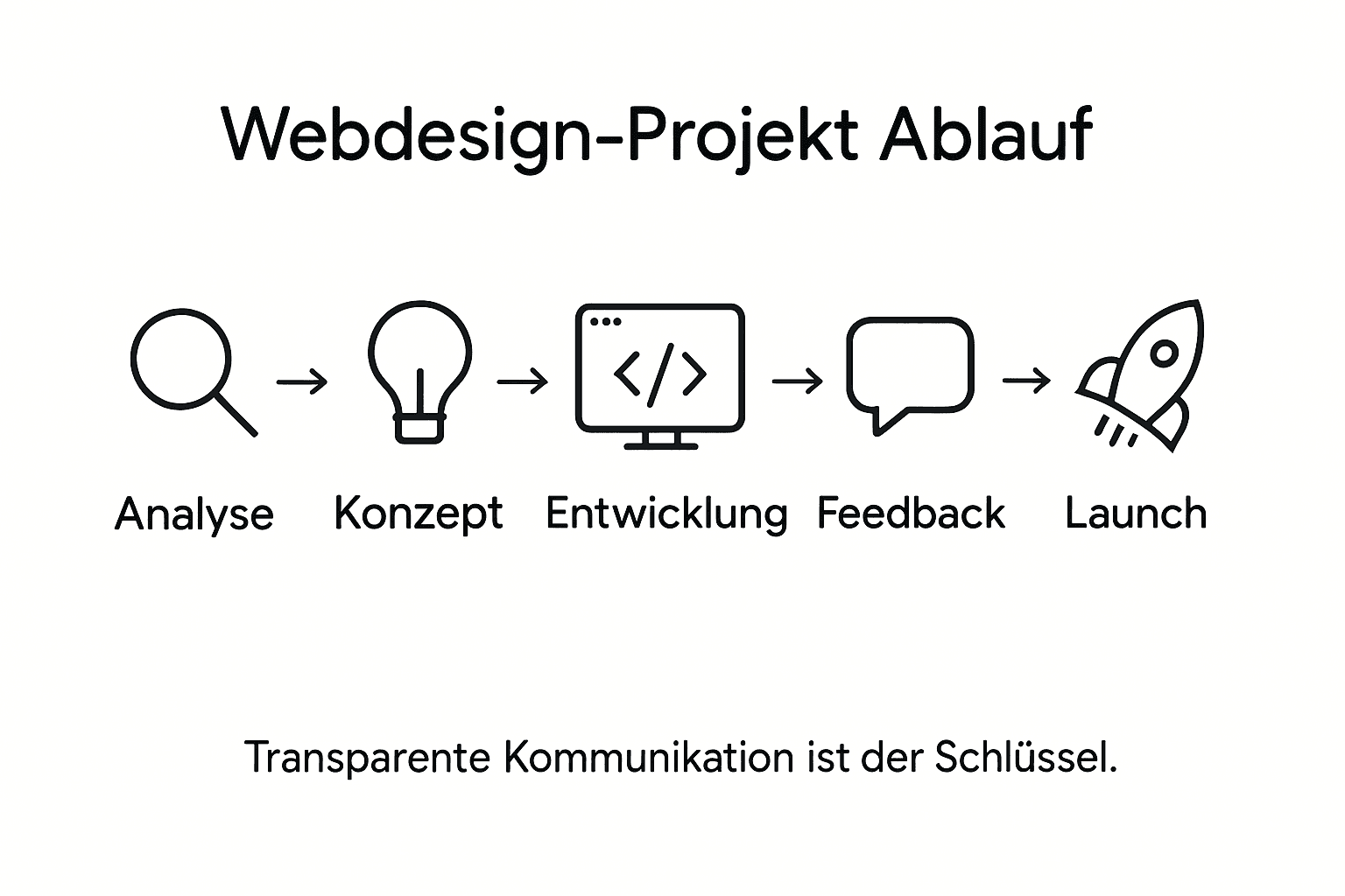 Übersichtsgrafik: So läuft ein Webdesign-Projekt in einer Agentur ab