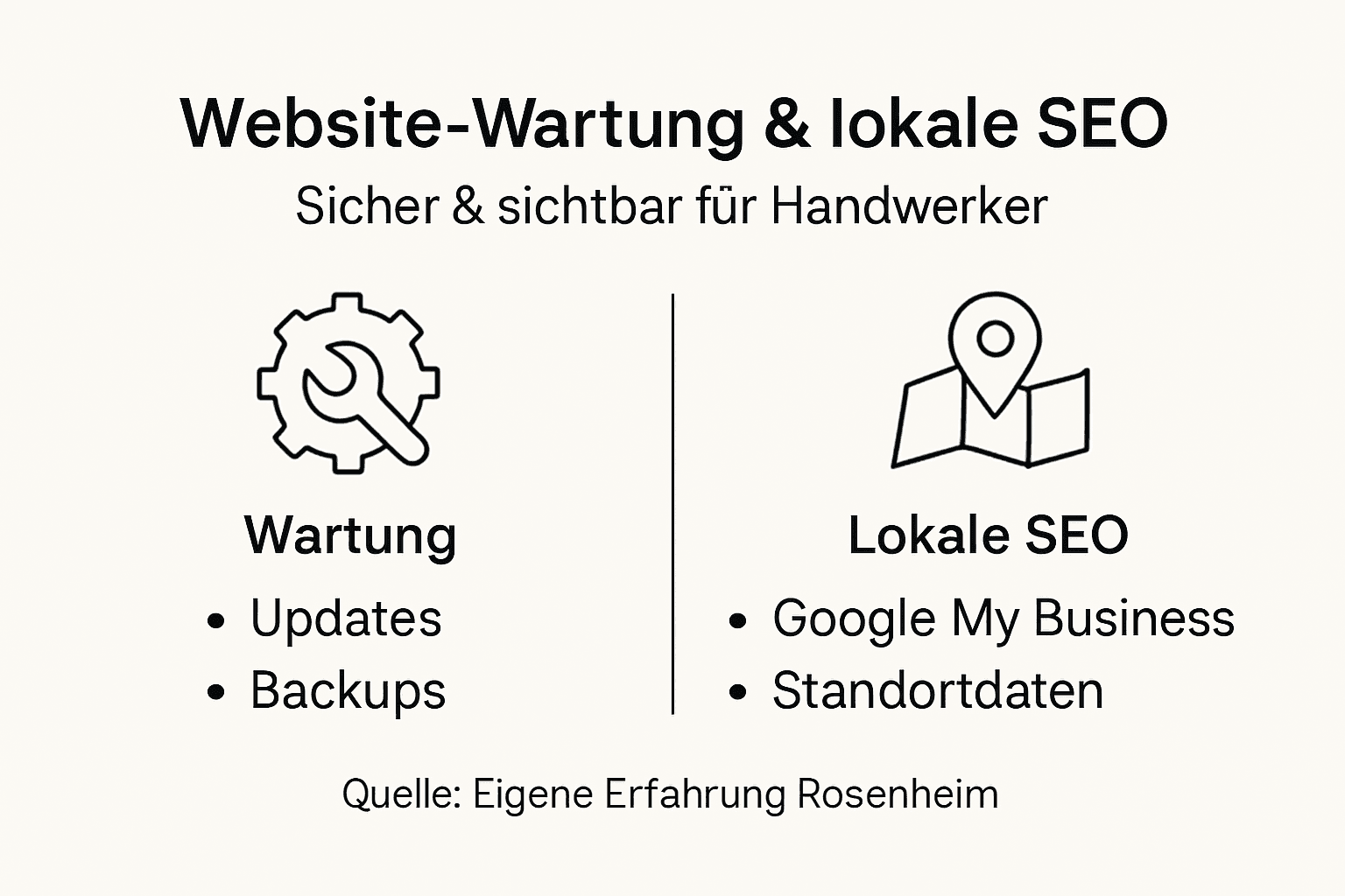 Grafik: Überblick über Website-Pflege und lokale SEO-Maßnahmen