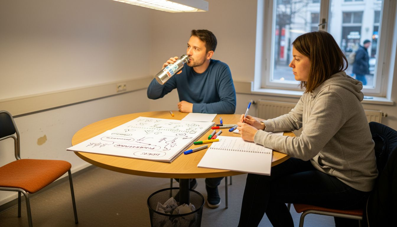 Gemeinsame Ideensammlung im Team für Erklärvideo-Konzepte