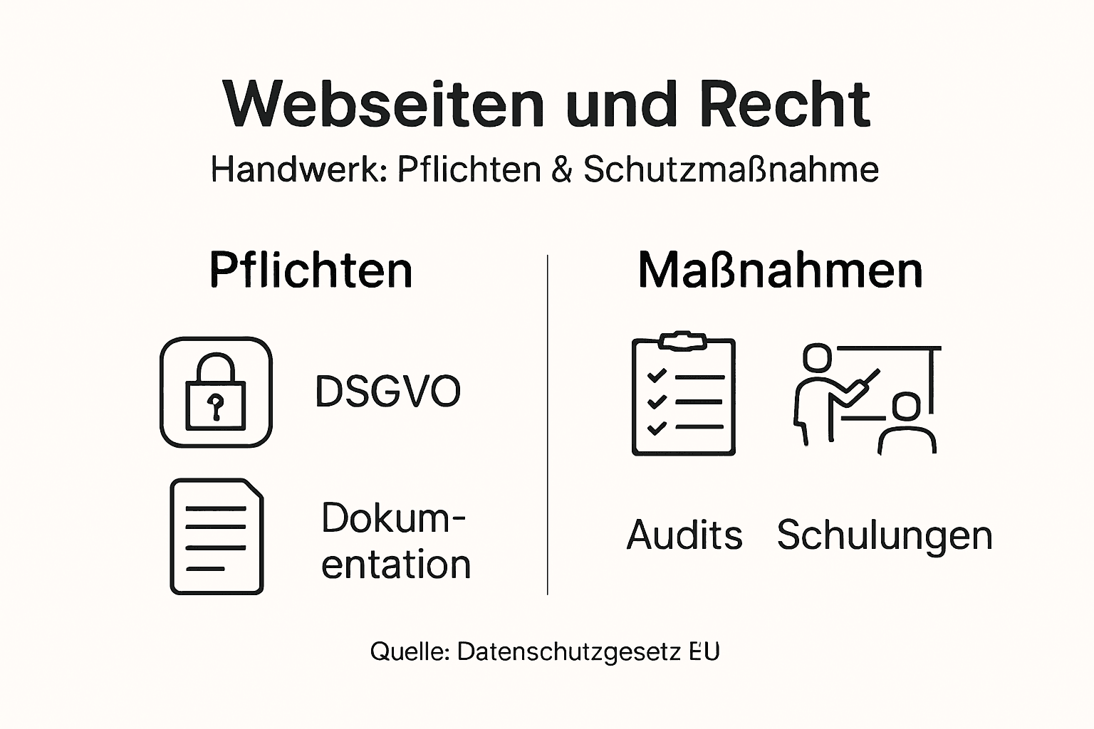 Übersicht: Rechtliche Vorgaben und Sicherheit für Ihre Handwerks-Website