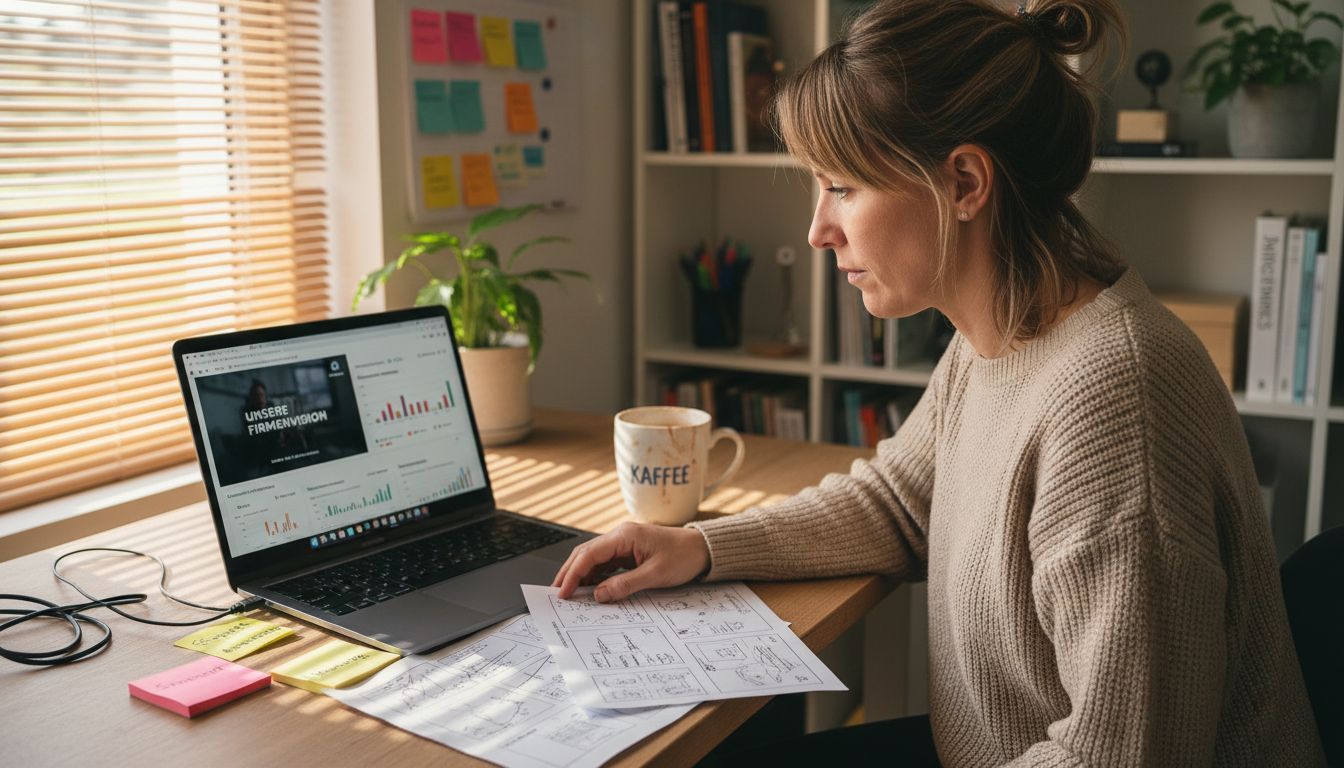 Marketing manager reviewing video analytics