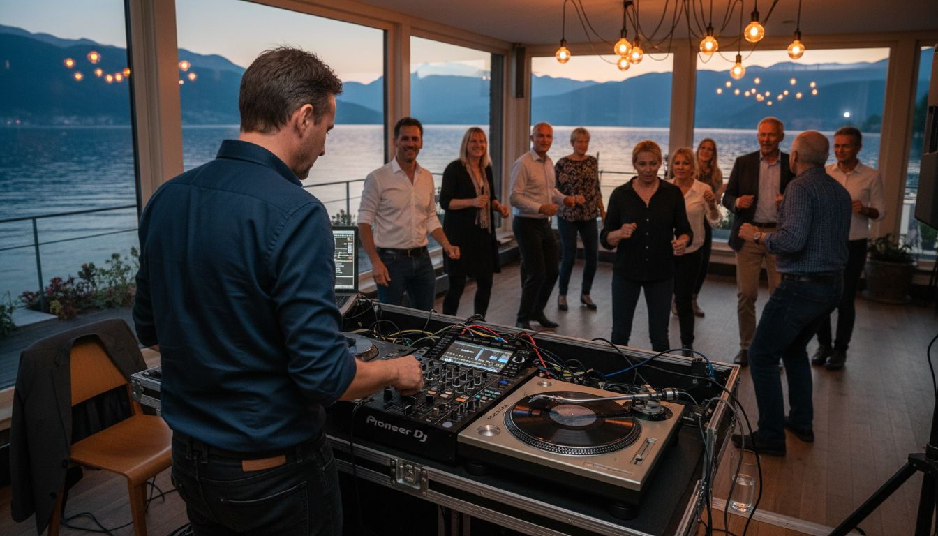 Für die perfekte Stimmung auf Ihrer Hochzeitsfeier sorgt ein DJ, der live auflegt und die Gäste mit abwechslungsreicher Musik unterhält.