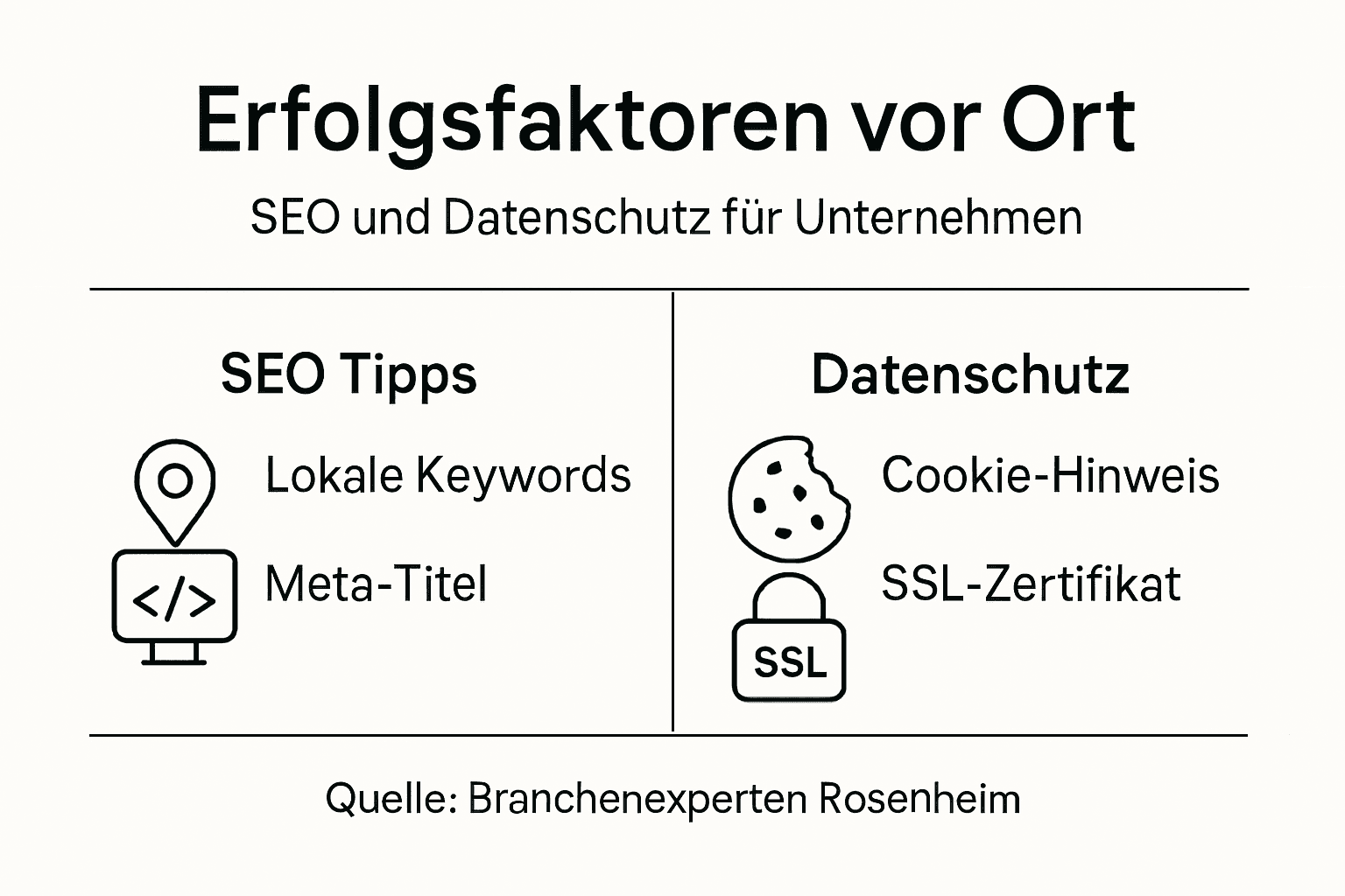 Grafik: Suchmaschinenoptimierung und Datenschutz – Worauf Unternehmen achten sollten