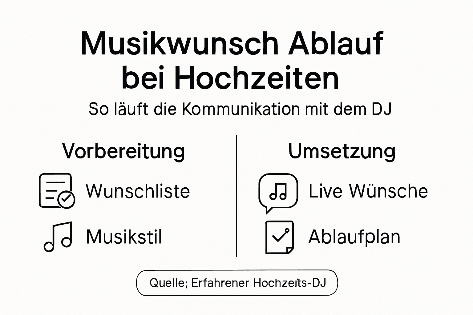 Infografik zeigt Ablauf Musikwünsche mit DJ