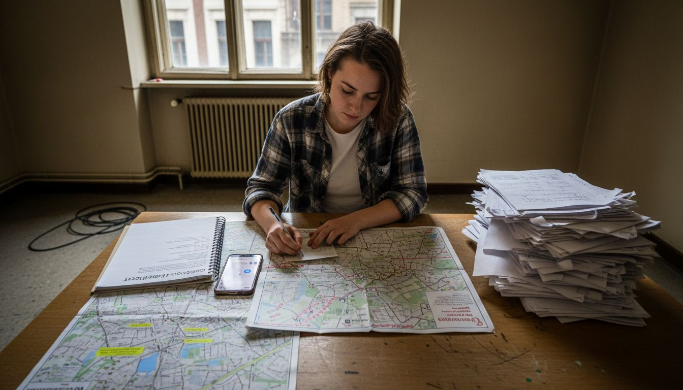 Mitarbeiterin koordiniert Standortdaten im Stadtbüro Rosenheim