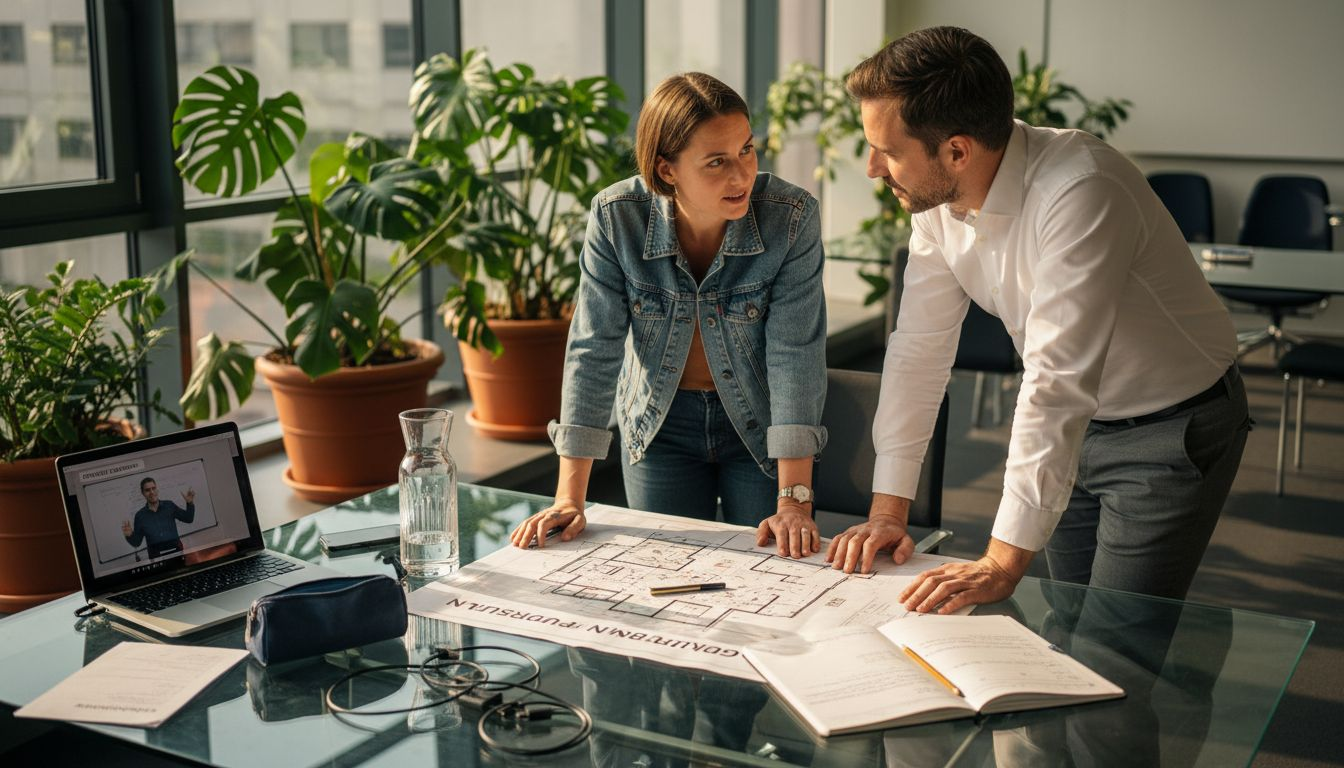 Besprechung zur Auswahl des Drehorts für das Unternehmensvideo