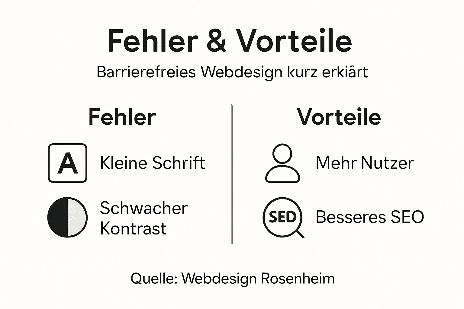 Infografik: Häufige Fehler und die wichtigsten Vorteile barrierefreier Webseiten