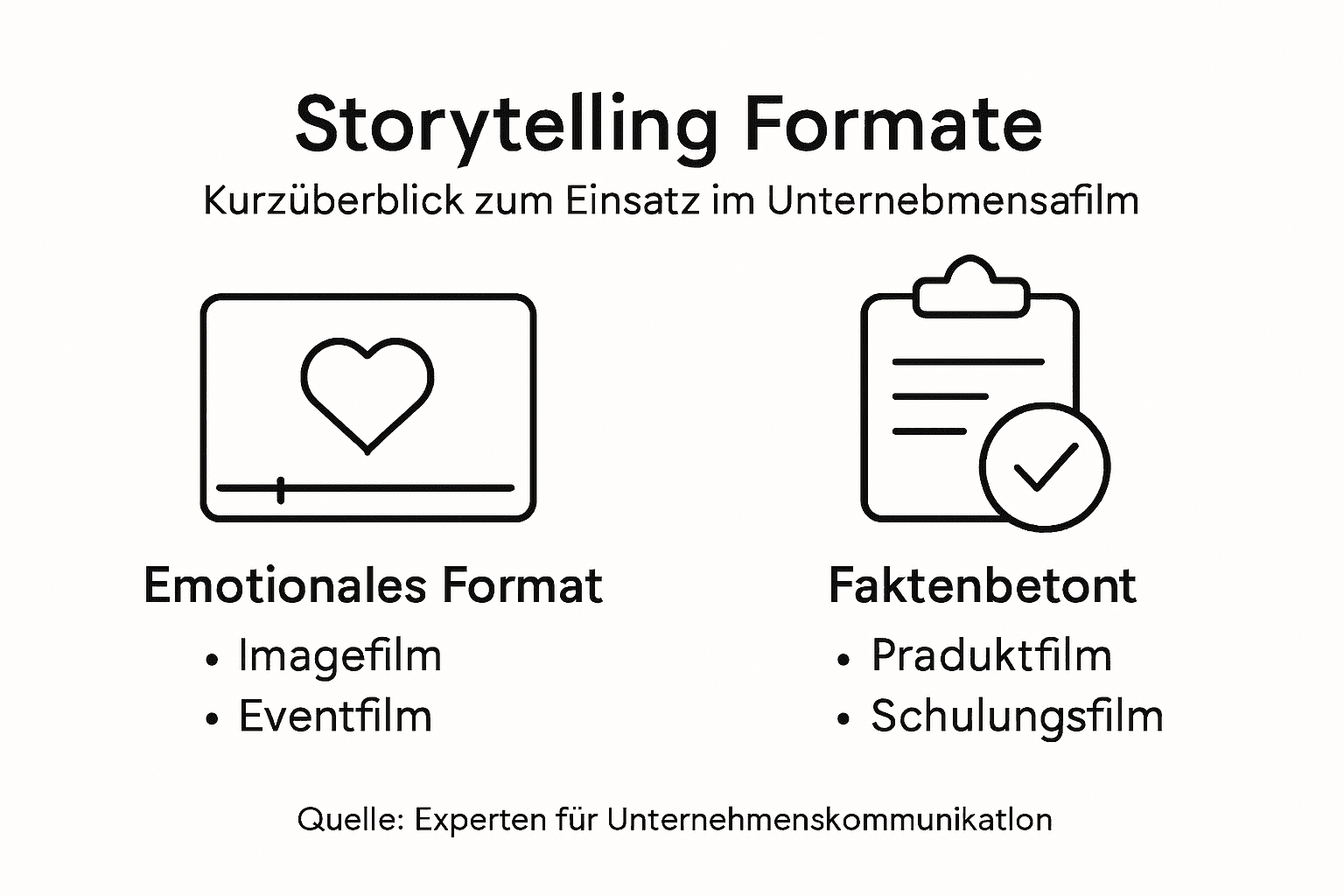 Infografik: Storytelling-Formate für Unternehmensfilme
