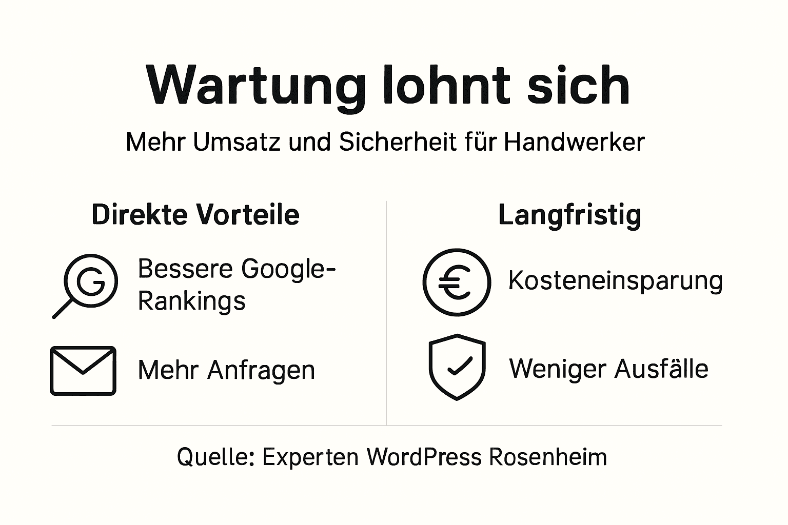 Infografik: Die wichtigsten Gründe für regelmäßige WordPress-Pflege auf einen Blick