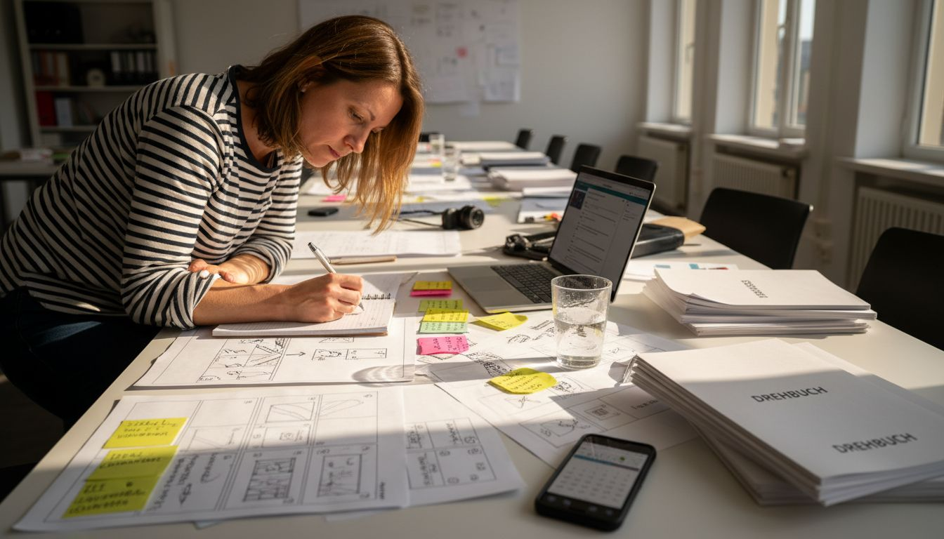 Produzent arbeitet an den emotionalen Feinheiten des Imagefilms