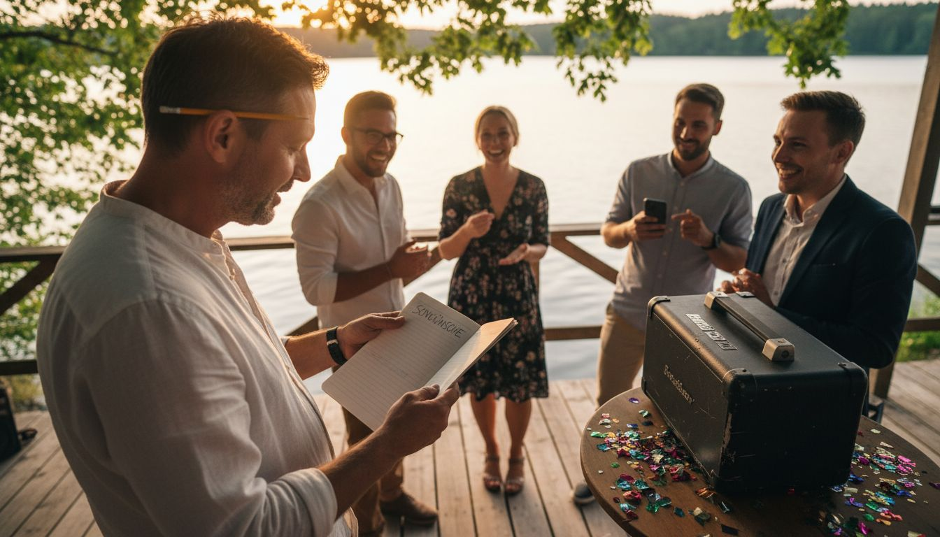 Der DJ steht den Gästen auf der privaten Feier mit Rat und Tipps zur Seite.