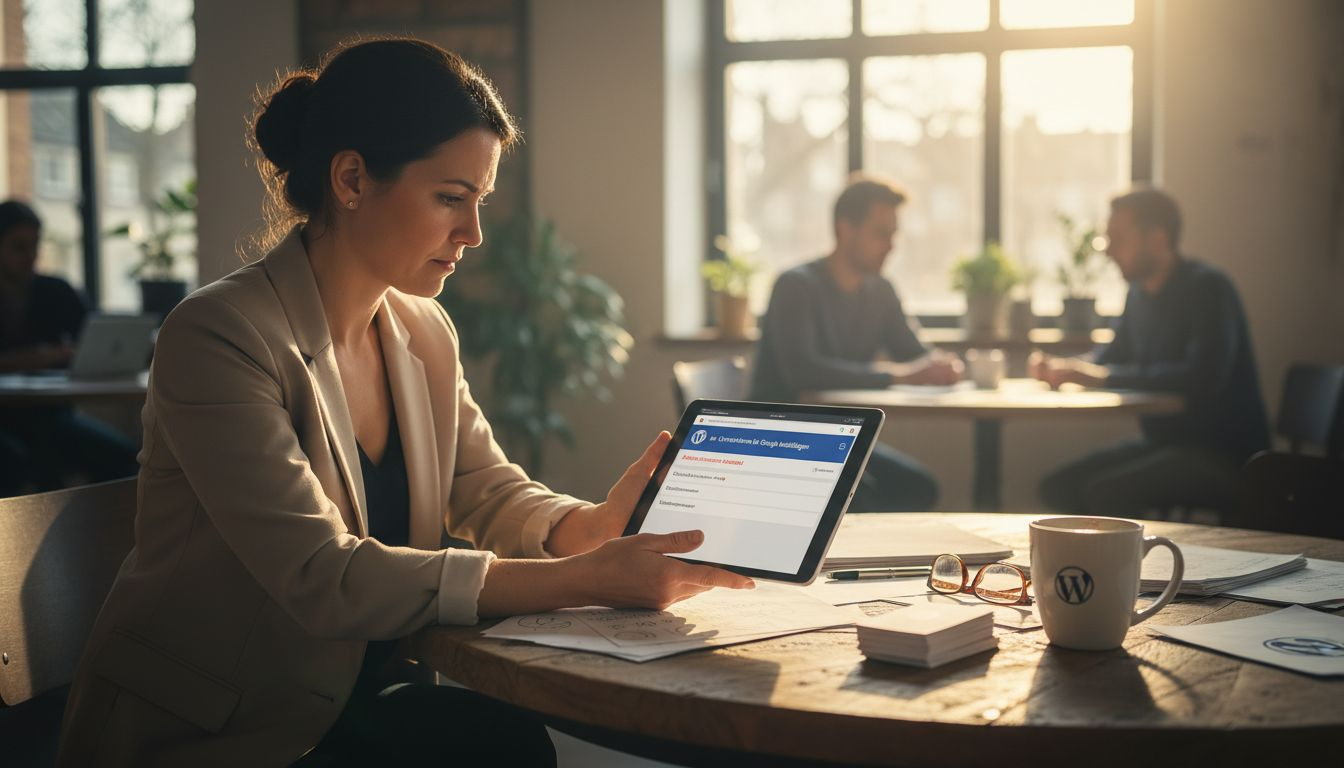 Ein Manager überprüft die Verifizierung seines Unternehmensprofils bei Google.