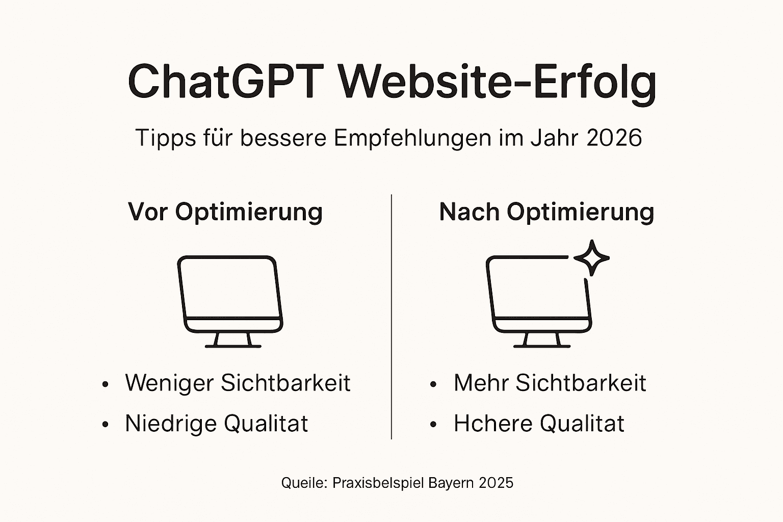 Mit dieser Infografik wird auf einen Blick deutlich, wie sich der Erfolg der Website durch gezielte Optimierungsmaßnahmen verändert hat.