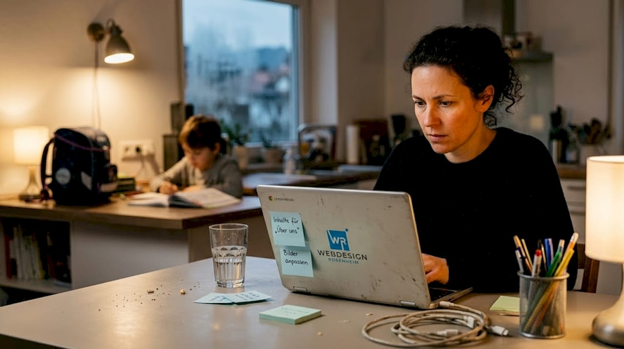 Eine Frau sorgt von zu Hause aus dafür, dass ihre Website schneller lädt.