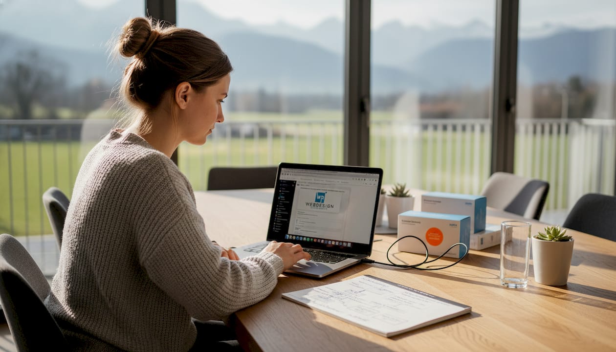 Eine Frau passt die Einstellungen ihres SEO-Plugins in WordPress an.