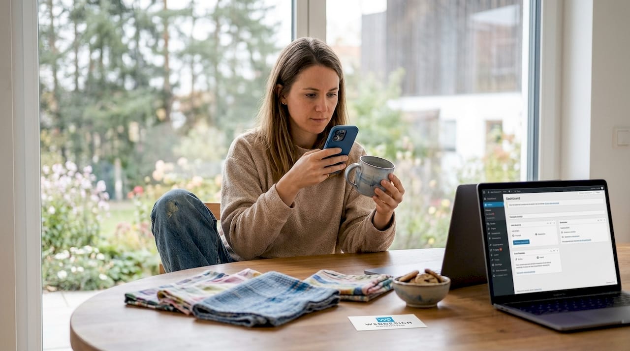 Ein Unternehmer macht Produktfotos, um sie in seinen Erfahrungsberichten zu präsentieren.