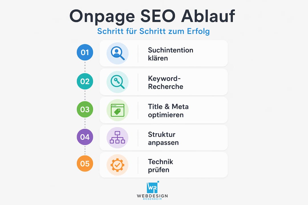 Infografik: Die wichtigsten Schritte für erfolgreiches Onpage-SEO auf einen Blick