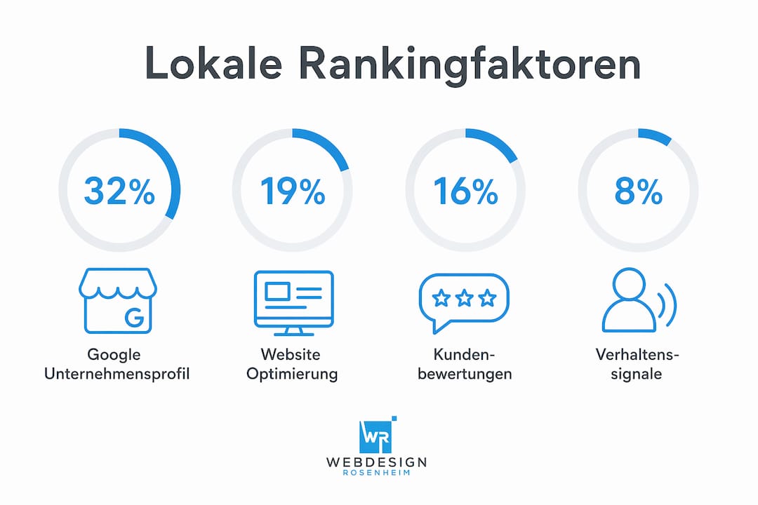 Übersichtsgrafik: Die entscheidenden Faktoren für ein erfolgreiches lokales Ranking