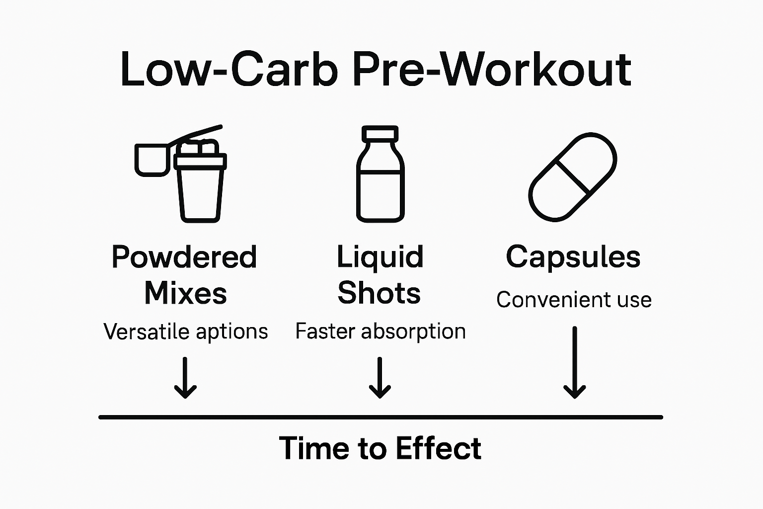 Comparison chart of pre-workout supplement formats
