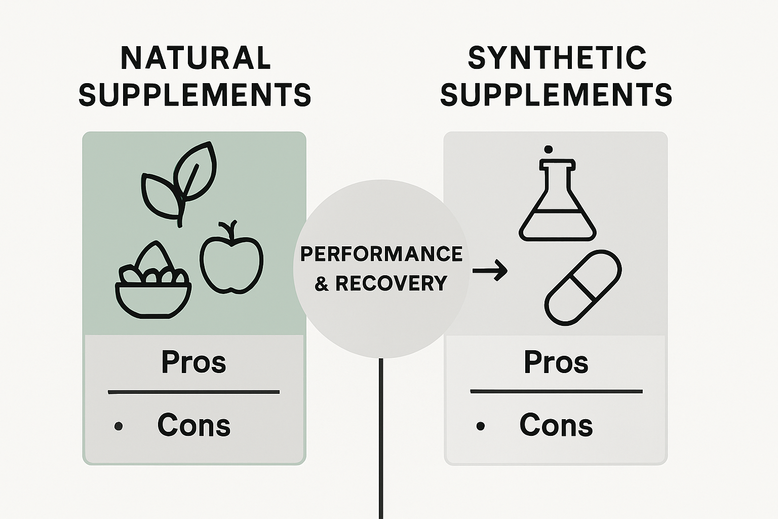 Natural versus synthetic supplements comparison infographic