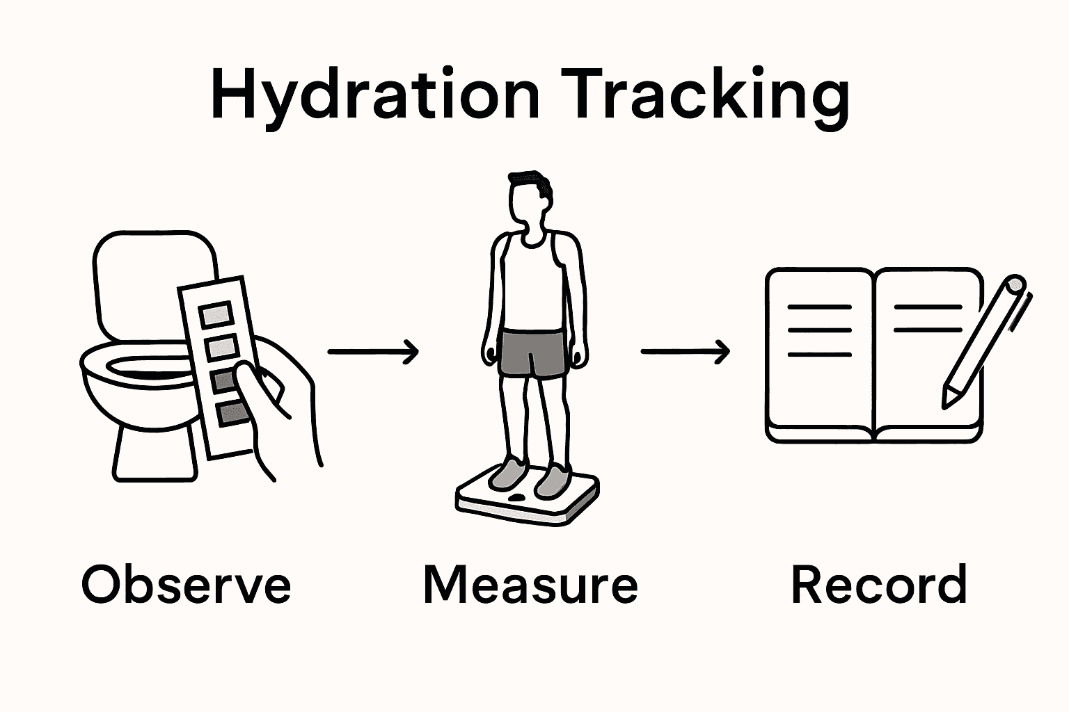 Infographic tracking hydration process steps