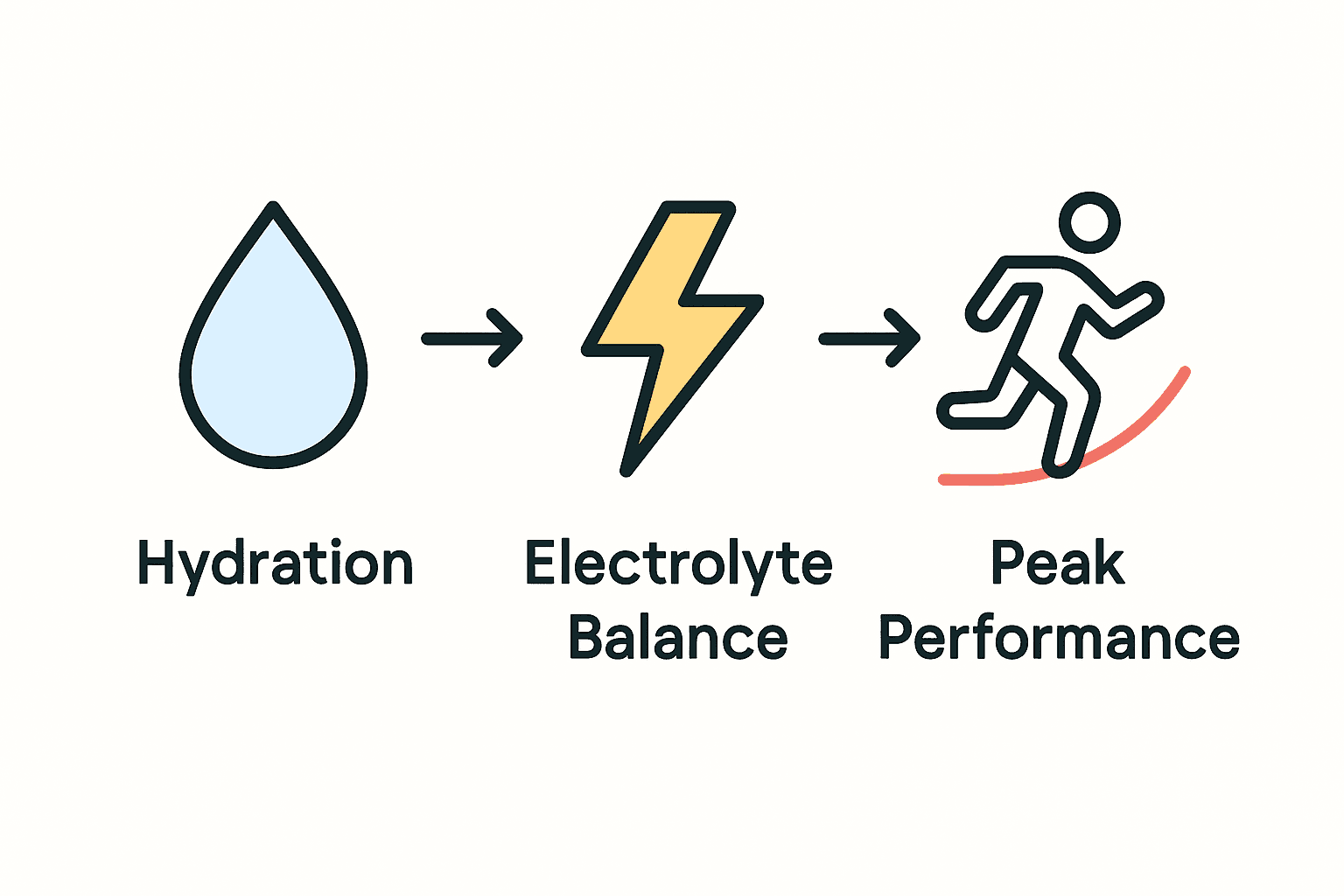 Infographic hydration, electrolytes, performance