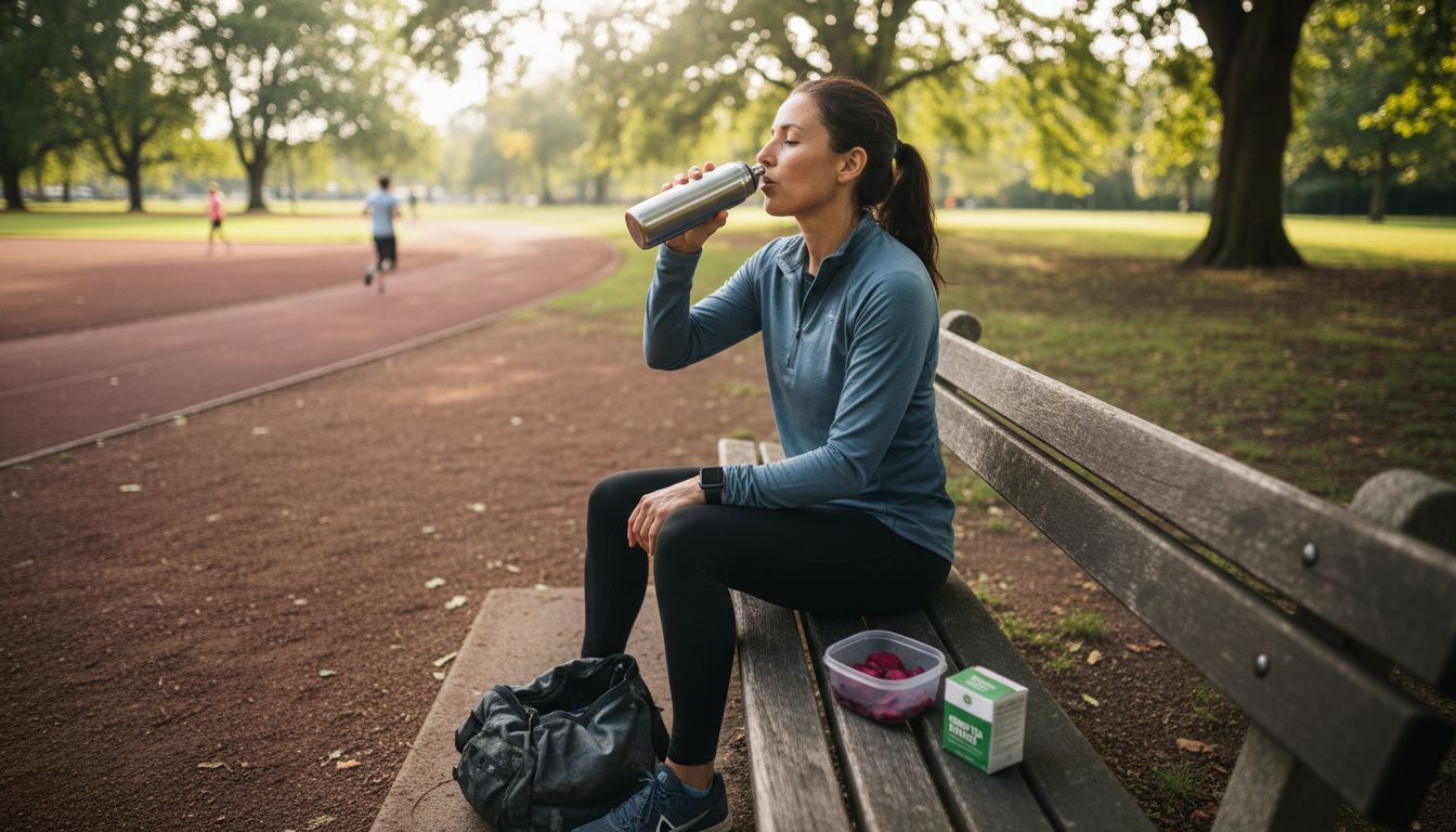 Athlete with natural boosters at track
