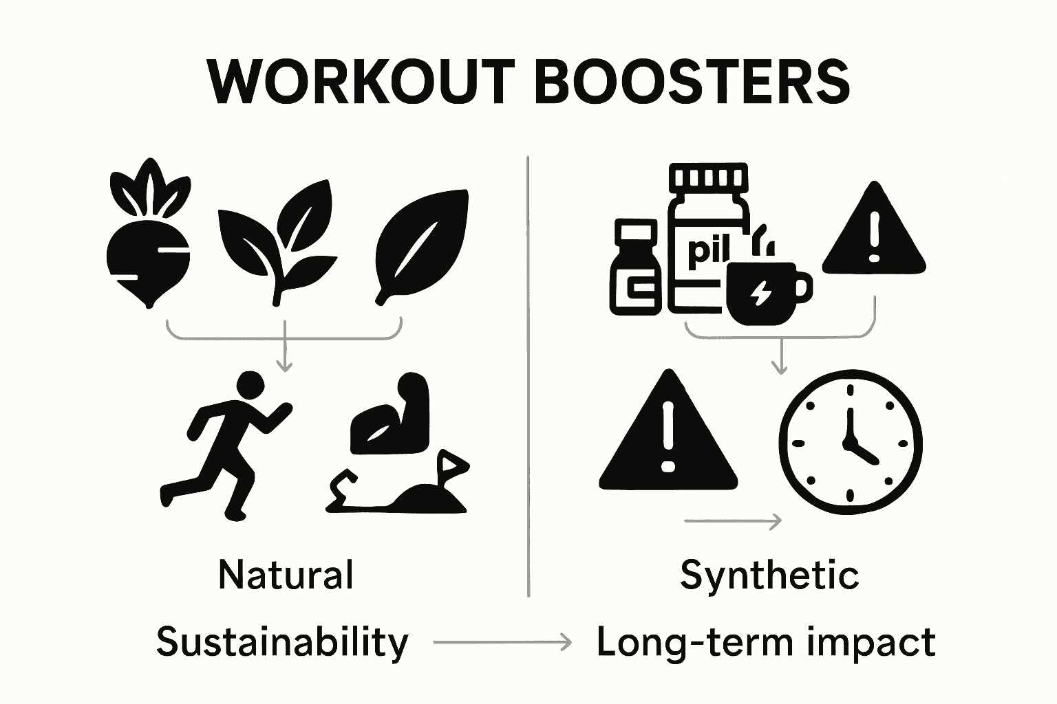 Infographic comparing natural and synthetic boosters