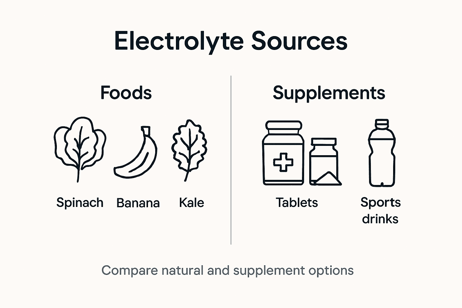 Infographic comparing natural and supplement electrolytes