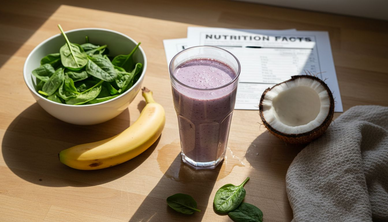 Closeup of electrolyte rich foods smoothie