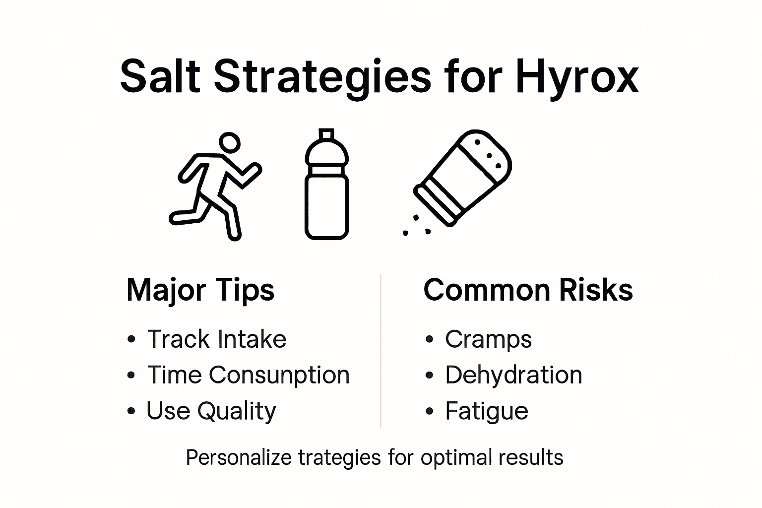 Infographic showing salt intake strategies for athletes