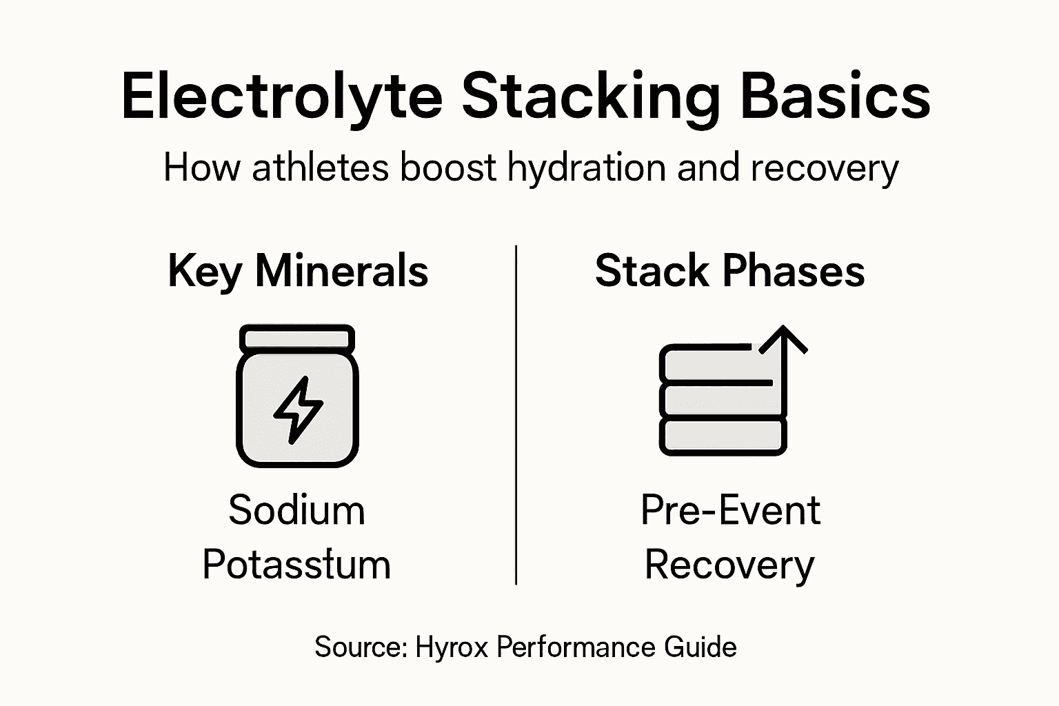 Infographic showing electrolyte stacking strategy steps