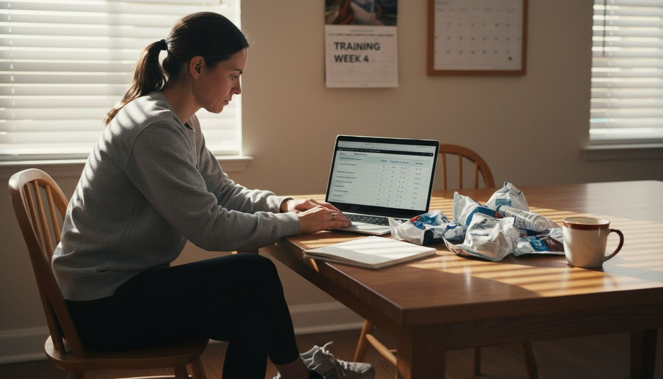 Athlete researching natural supplement quality online