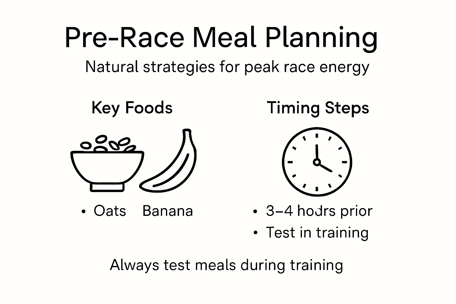 Infographic of pre-race meal natural planning steps