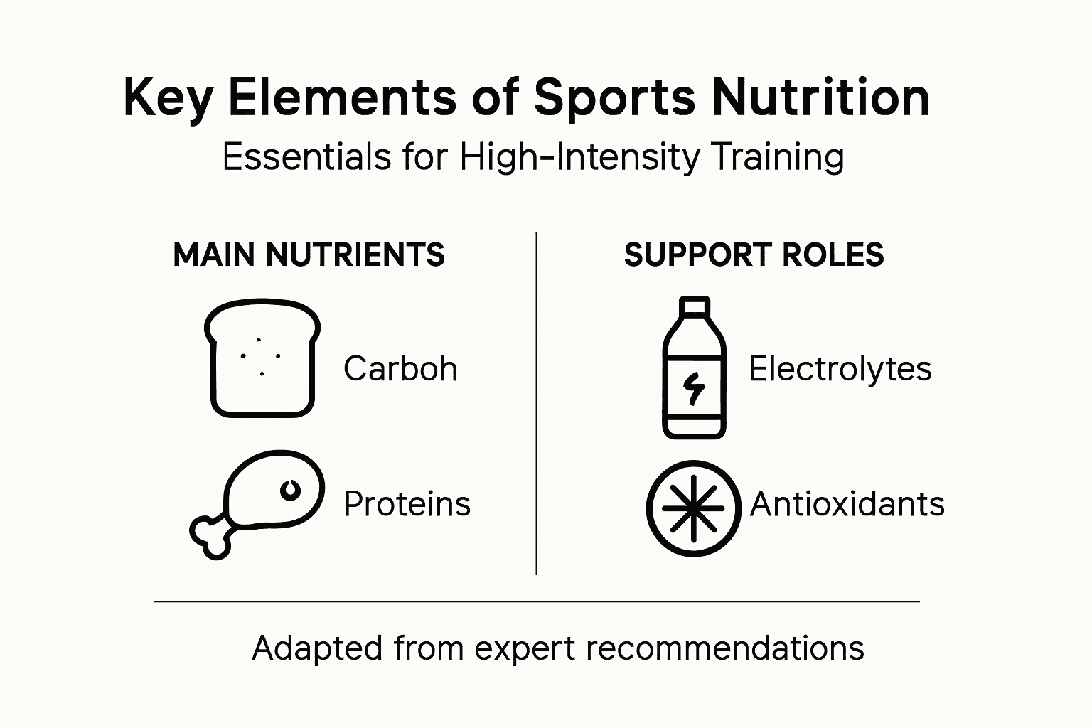 Infographic showing high-intensity nutrition essentials