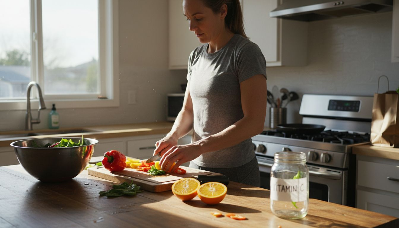 Athlete preparing antioxidant rich salad