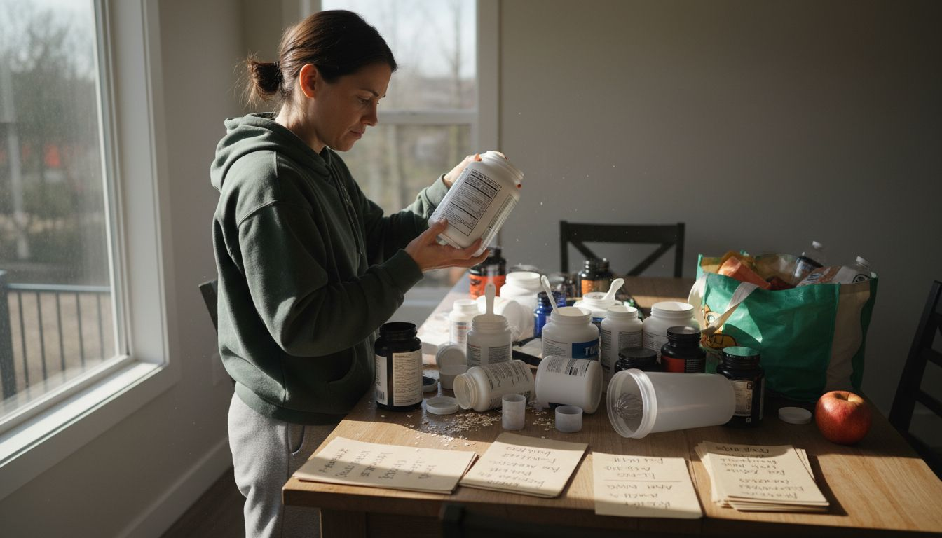 Woman sorting plant-based ingredients