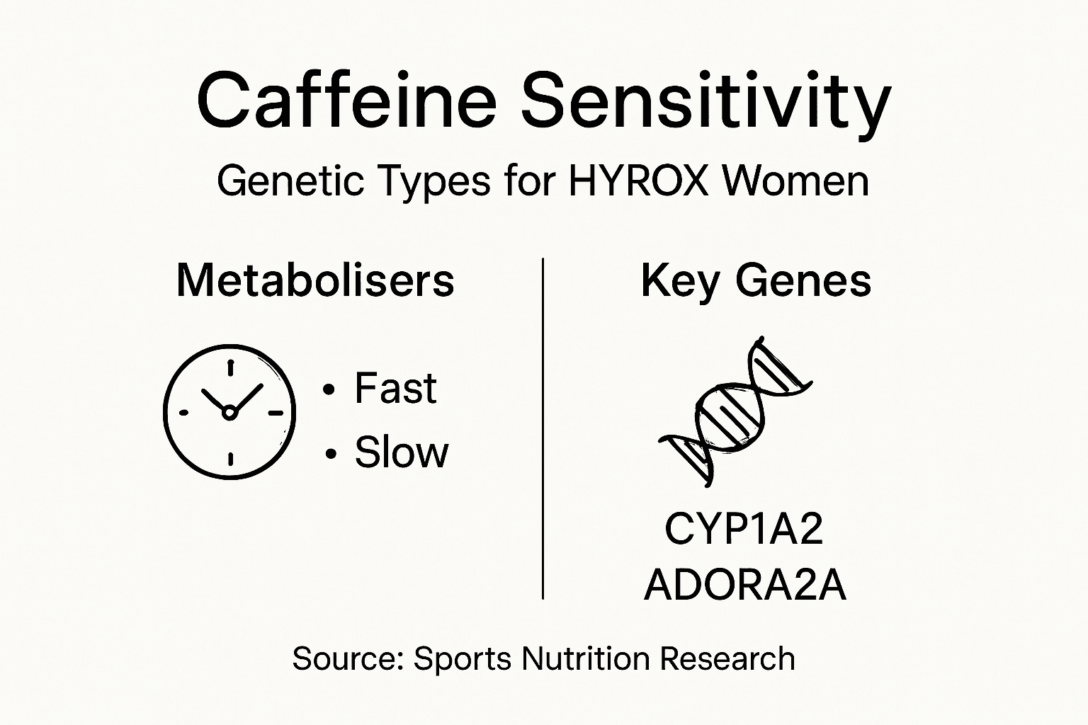 Infographic on genetic caffeine sensitivity types